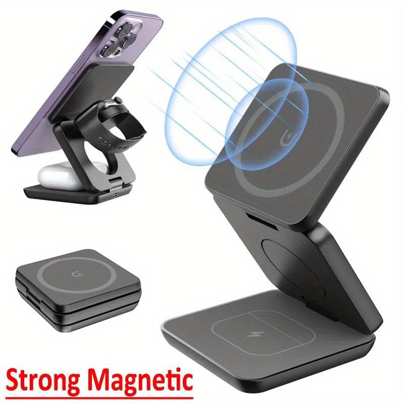 Foldable 3 in 1 Fast Wireless  - Watch Charger Cable ulasan dan harga