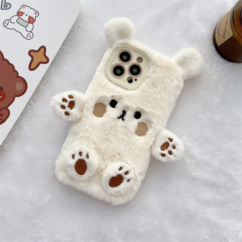 Korean 3D Cartoon Bear Fluffy  - Apple Iphone 16 ulasan dan harga