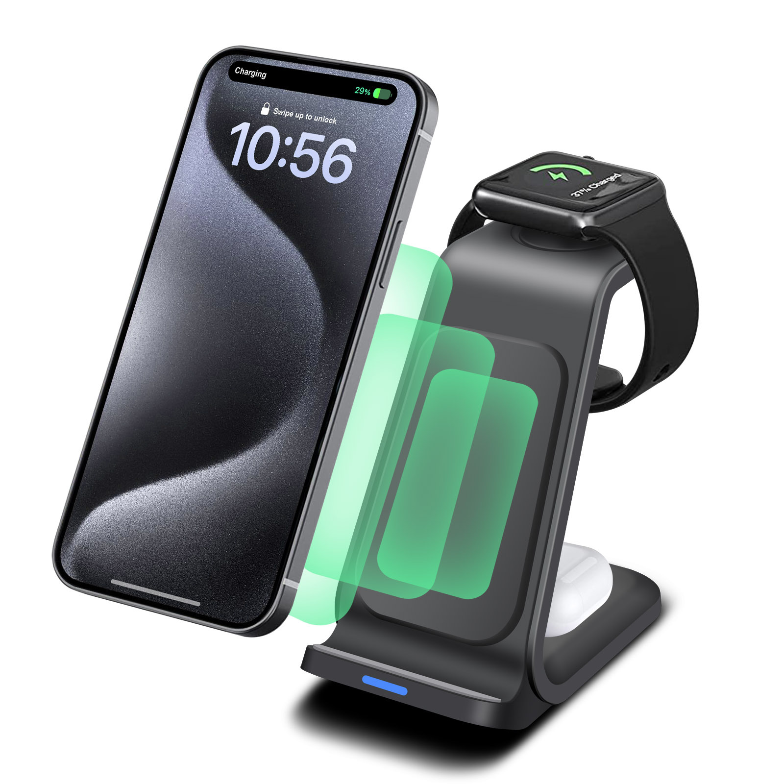 3 in 1 Charging Station for iP - Smartwatch X ulasan dan harga