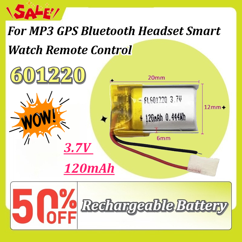 New 3.7V 120mAh 601220 Li-Po R - Smartwatch Headset ulasan dan harga