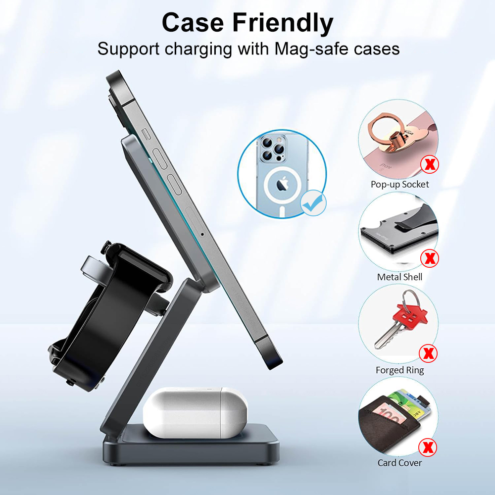 Wireless Charger 3 in 1 Foldab - Watch Charger Cable ulasan dan harga