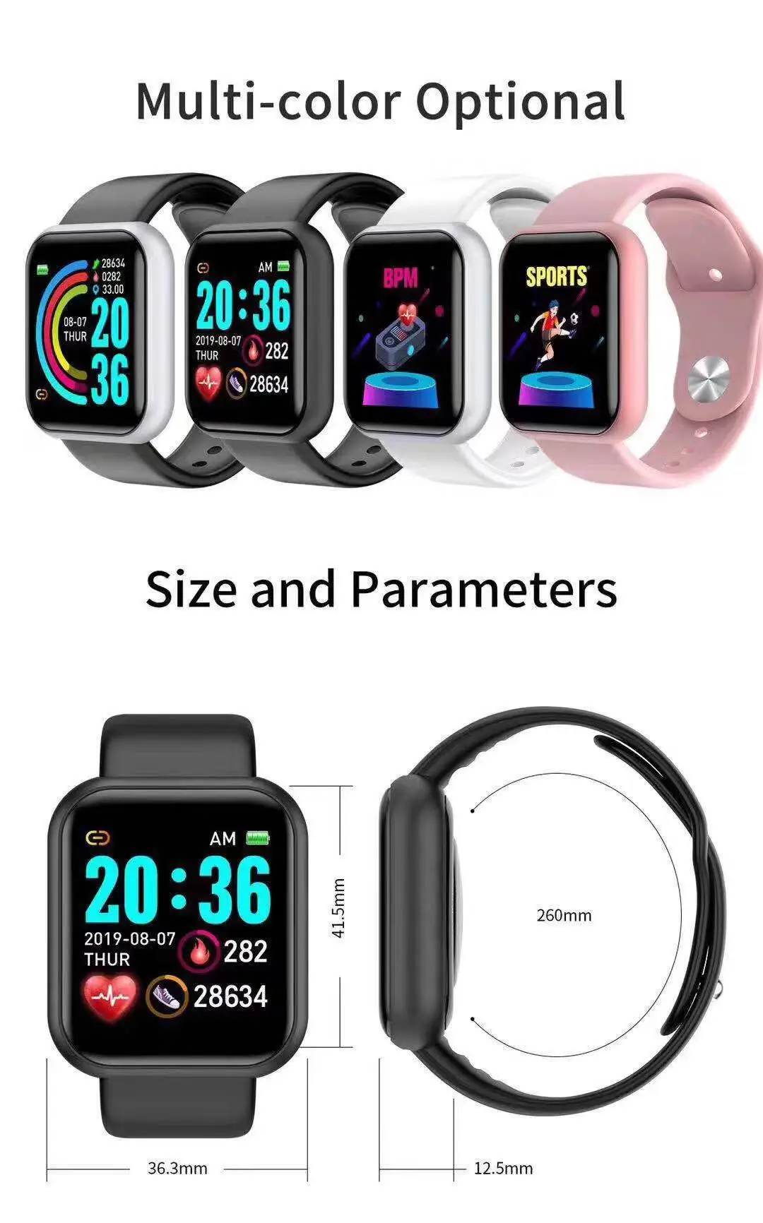 D20 Pro Smart Watch Men Y68 Sm - Smartwatch Touch ulasan dan harga