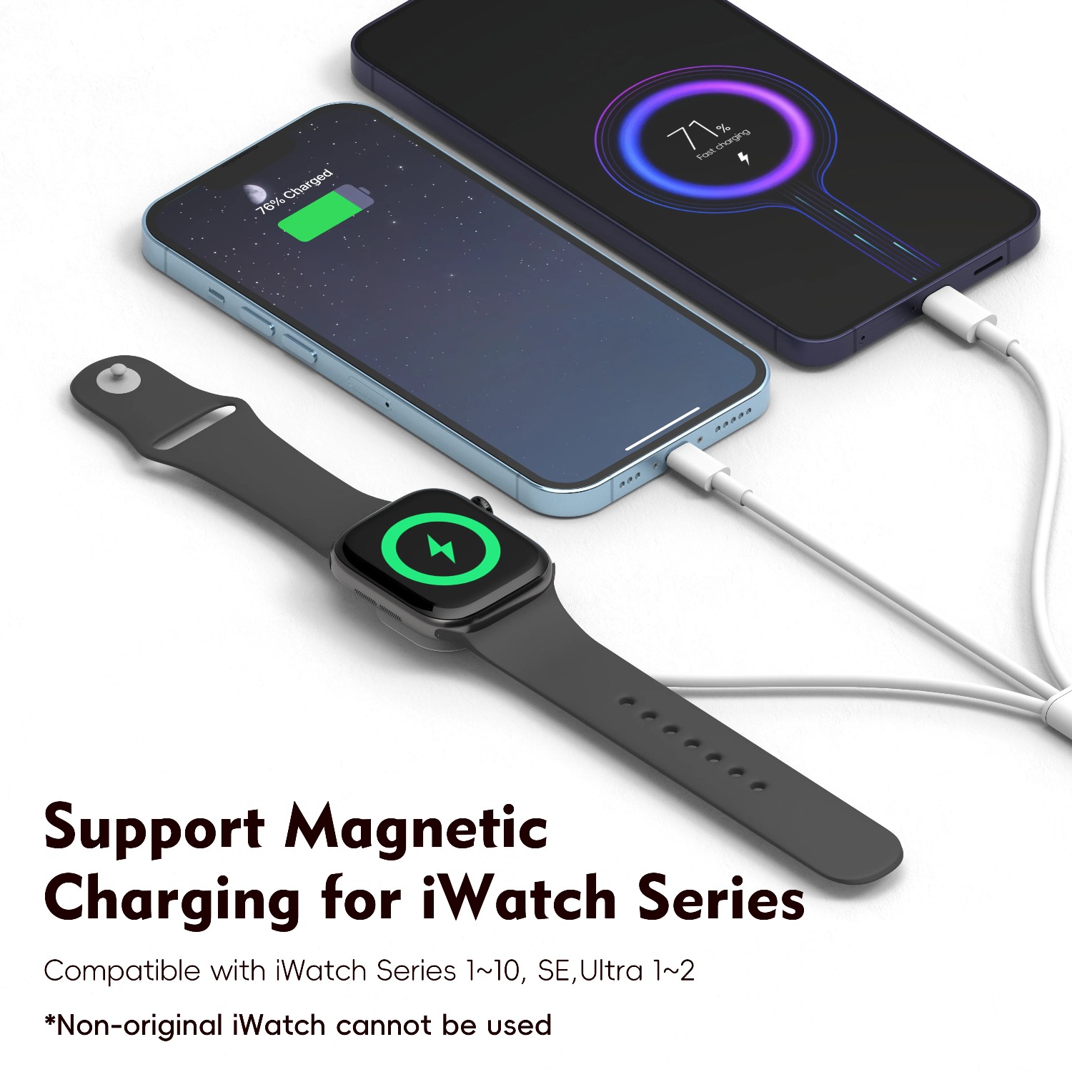 3 in 1  Magnetic Watch Charger - Watch Charger Cable ulasan dan harga