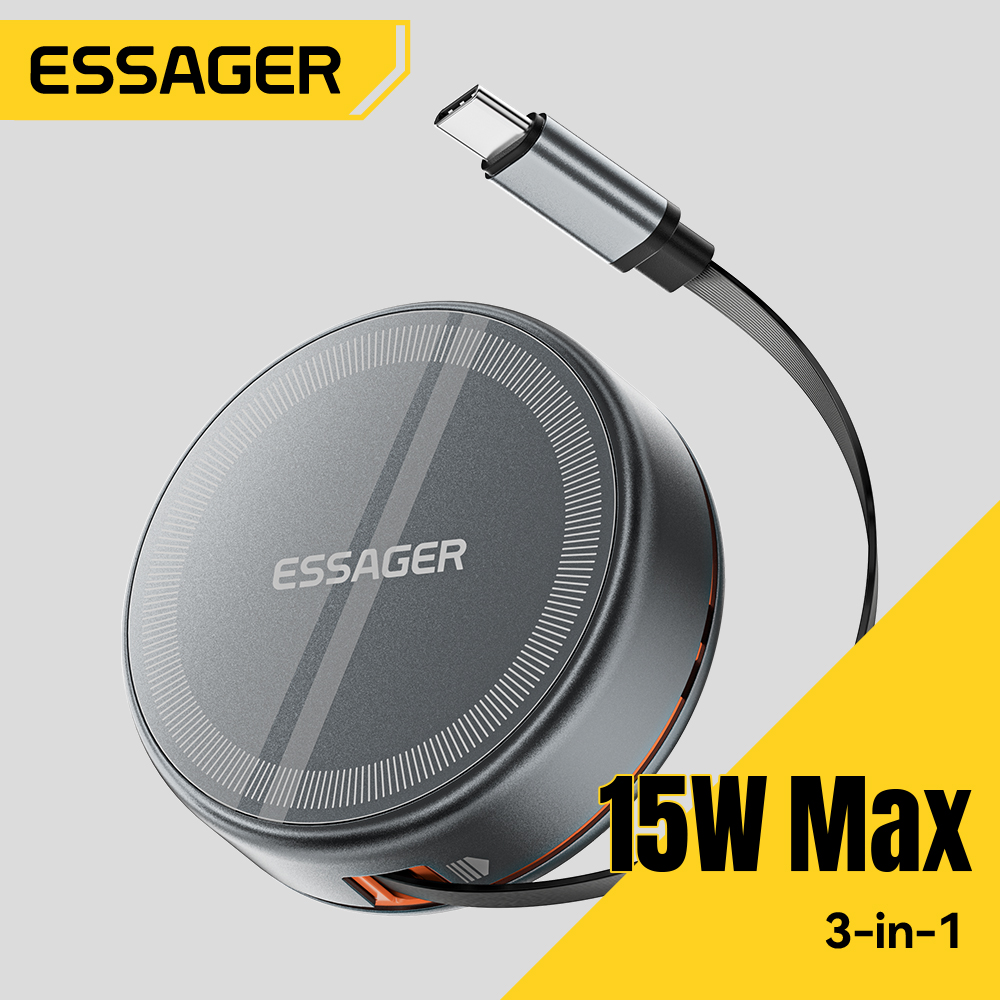 Essager 15W 3 in 1 Magnetic Wi - Watch Charger Cable ulasan dan harga