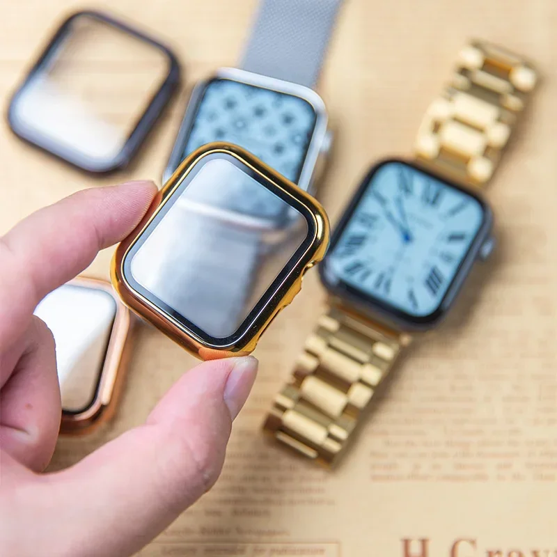 Glass+case For Apple Watch ban - Smartwatch Watch Accessories For Women ulasan dan harga